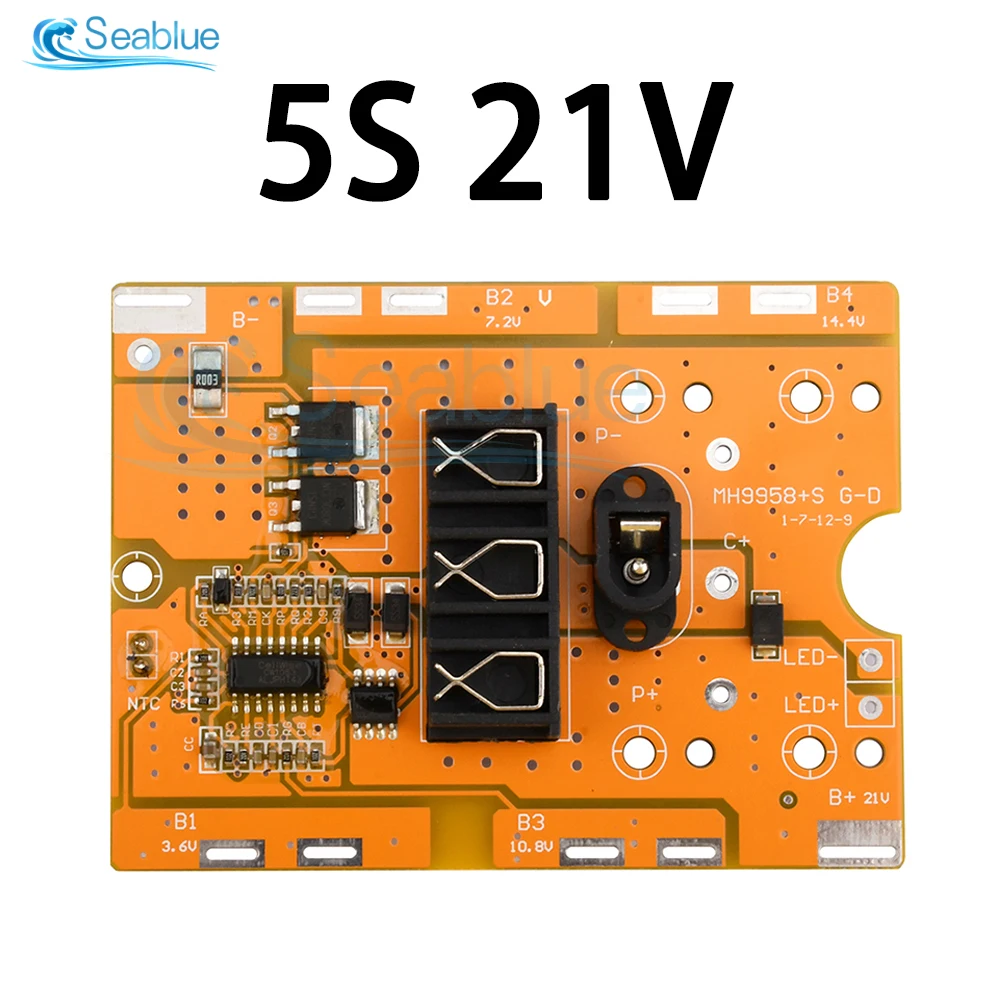 5S 21V 18650 Li-ion Battery Charge Board Over Temperature Protection DC Plug BMS PCM Charge Protection Module For Electric Tools