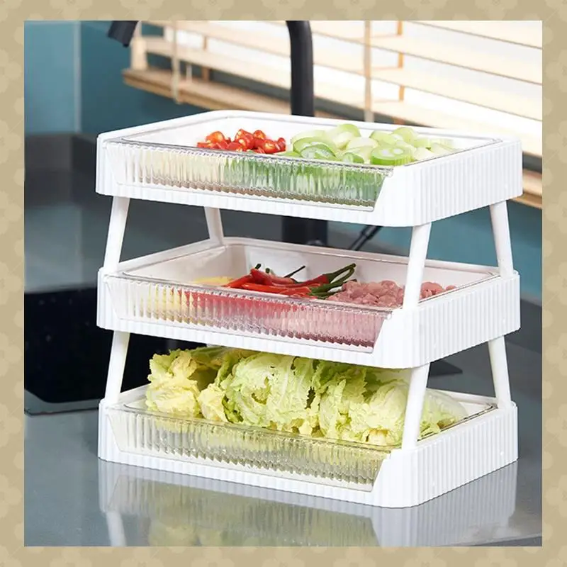 

AB45 Кухонная полка для посуды, домашний стол, горячий горшок, овощи, фрукты, витрина, полка для хранения на кухне, складной держатель для посуды