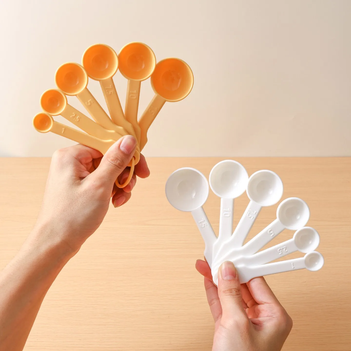 6pcs/set Plastic Measuring Spoon Set Multi-functional Nestable Sugar Spice Coffee Measure Spoons Baking Tools Kitchen Accessorie