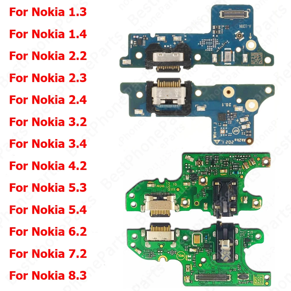 Charge Board For Nokia 1.4 2.4 3.4 5.4 1.3 2.3 5.3 8.3 5G 2.2 3.2 4.2 6.2 7.2 Charging Port Plate Ribbon Socket Usb Connector