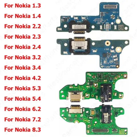Charge Board For Nokia 1.4 2.4 3.4 5.4 1.3 2.3 5.3 8.3 5G 2.2 3.2 4.2 6.2 7.2 Charging Port Plate Ribbon Socket Usb Connector