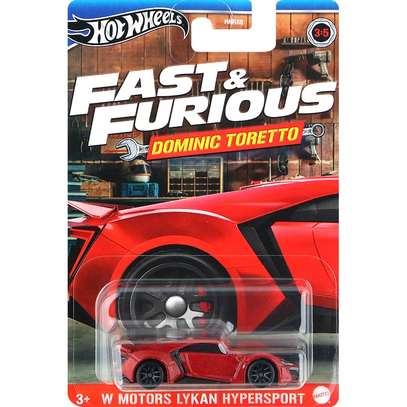 

Mattel Hot Wheels автомобиль Форсаж Доминик Торетто литая игрушка для мальчиков мотор Lykan Hypersport модели автомобилей подарок