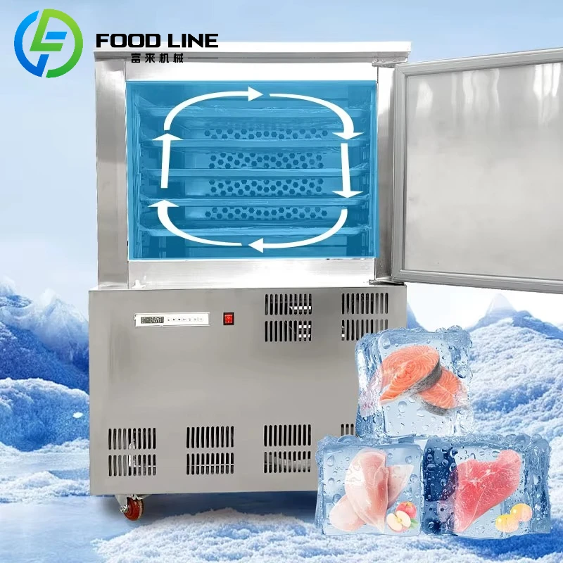 Energy Saving Food Grade Extra-thick Stainless Steel Structure Ice Cream Seafood -45°C Blast Chiller Freezer Tray Size 600x400