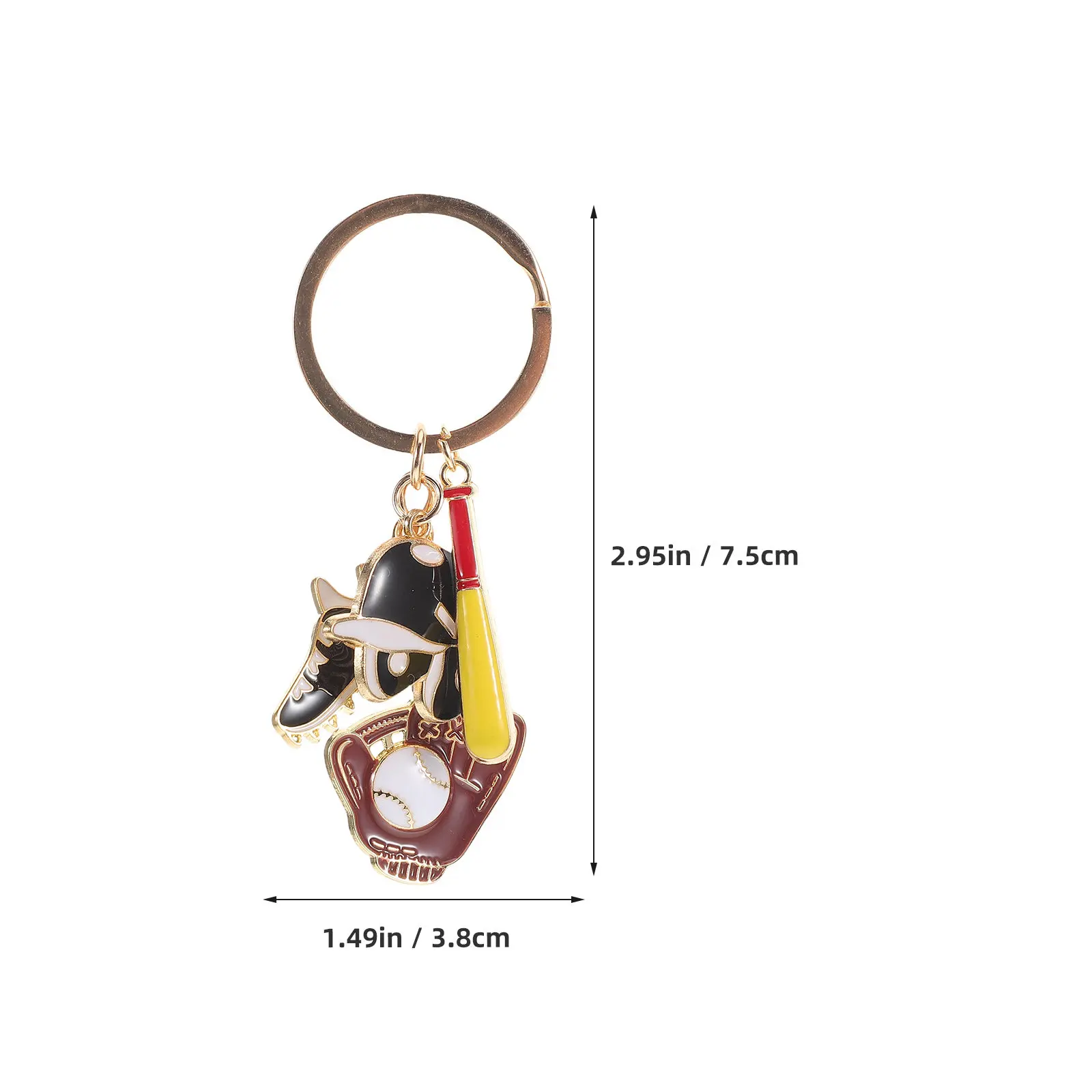 Metal Baseball Keychain Mini Alloy Bat Ball Design Sports Key Ring for Daily Use Travel Fans Gifts Softball Keychain Sports