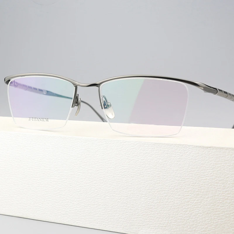 

Pure Titanium Classic Glasses Frame Men Square Business Eyeglasses Half Frame Prescription Eyewear Optical Myopia Eyewear