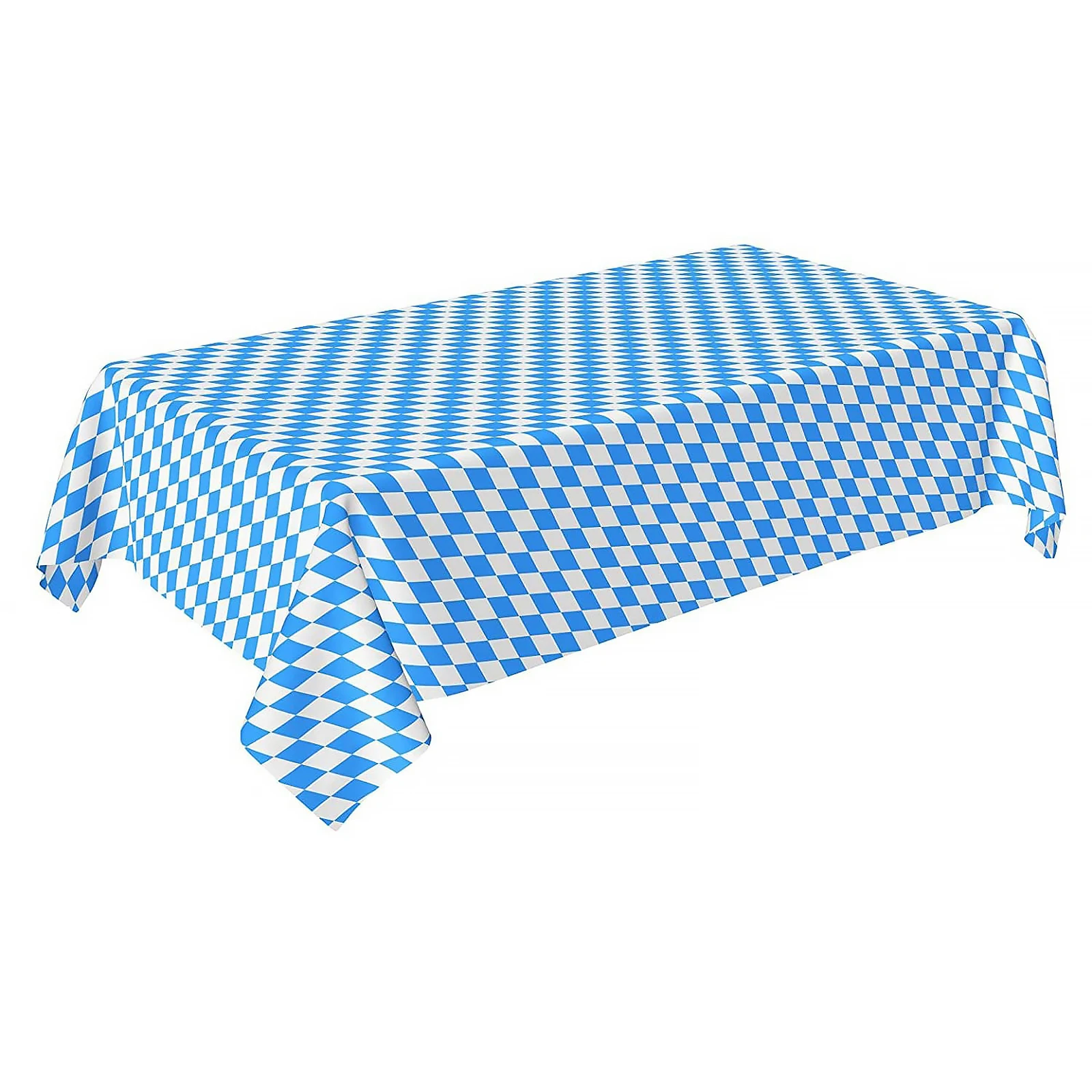 

Oktoberfest Tablecloth Bavarian Flag Check Tablecloth German Beer Festival Decor Blue White Table Cover for Home Party Supplies