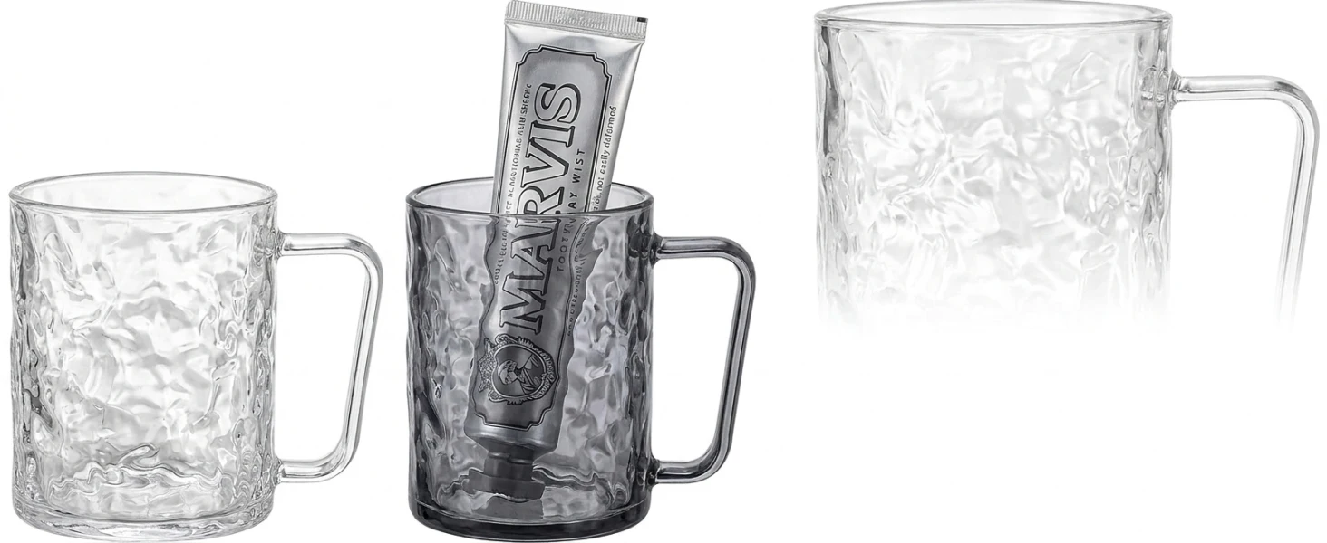 Glacier Ripple Bathroom Tumbler Rounded Cup Mouth For Lips Home_voghion.com
