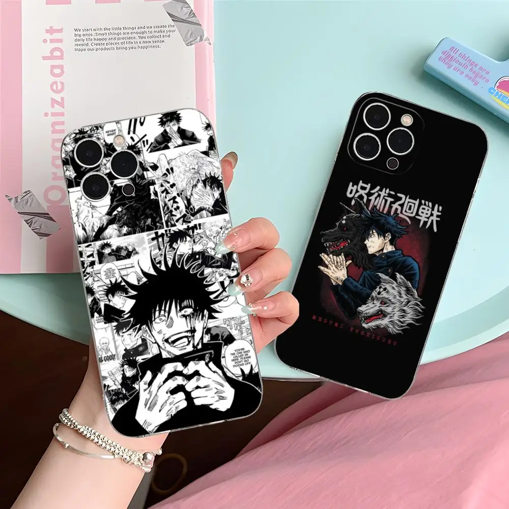 

Чехол для мобильного телефона Jujutsu Kaisen Megumi для iPhone 16, 15, 14, 13, 12, 11 X XR XS 8 6 Pro Max Plus Mini Clear Color Cover Pretty