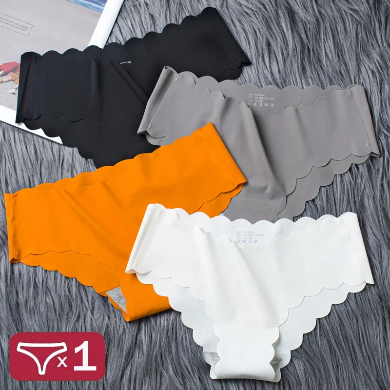 2023 Sports Women Panties Seamless Briefs Mid Rise Underwear Female Soft Comfortable Silk Briefs Underpants Sexy Lingerie Panty