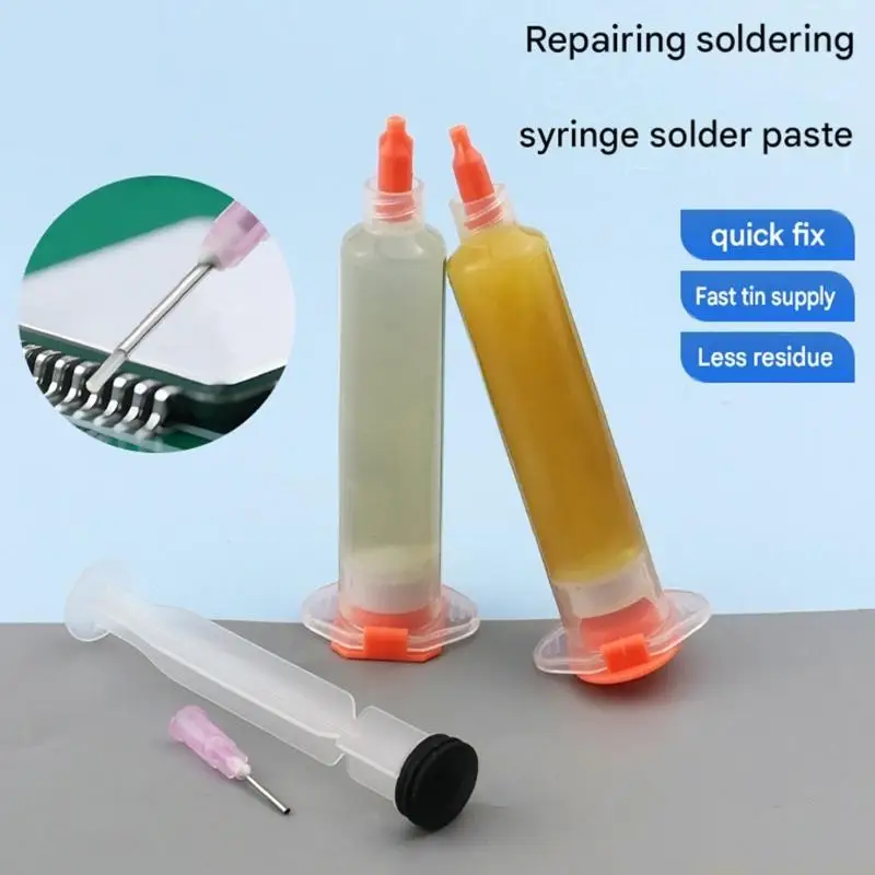 A2BE Electronic Repair Solder Paste Pen with Fine Tip and Manual Plunger for Circuit Board Chip Work, Single Unit Pack