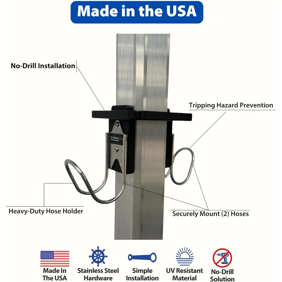 Support de tuyau sécurisé et robuste pour quai, Construction de qualité marine résistante à la rouille aux UV avec Installation facile sans perçage, idéal pour O