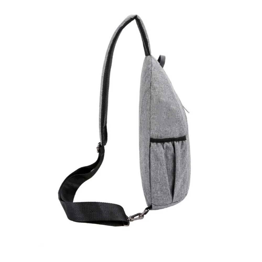 حقيبة صدر للرجال متعددة الطبقات بلون سادة وسعة كبيرة وحقيبة كتف أكسفورد متعددة الوظائف وحزام قابل للتعديل #4