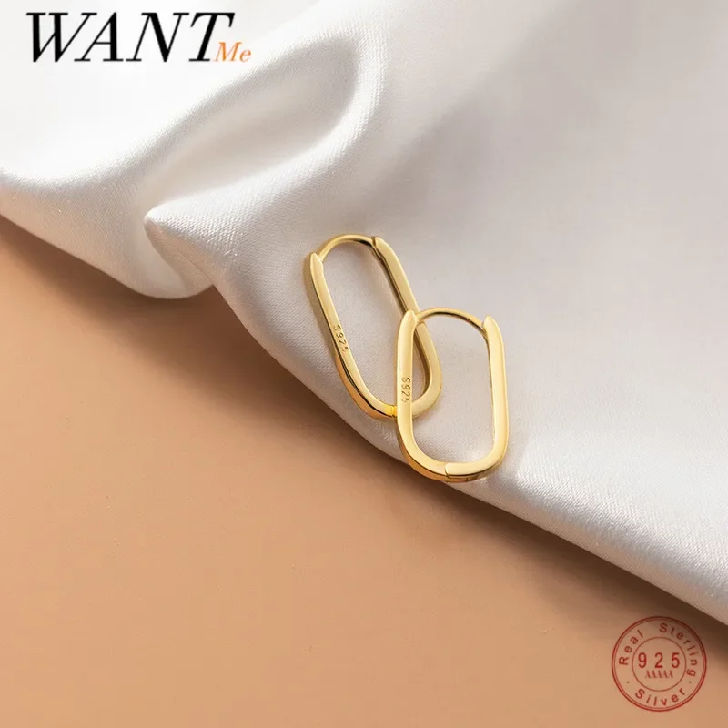 

925 Sterling Silver Simple Oval Glossy Huggies Ear Buckle for Women Fashion Bohemian European piercing Earrings Jewelry