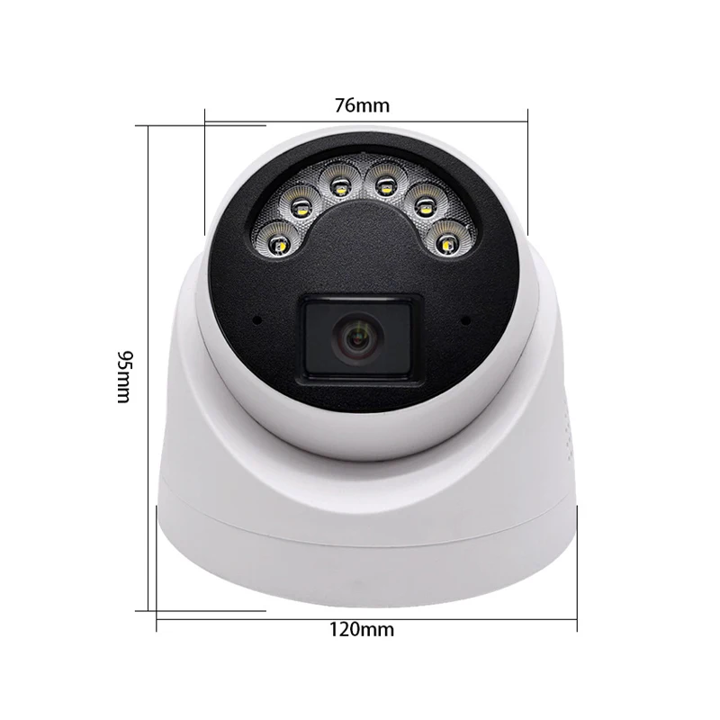 5MP Enhanced 6LED Higher Power 24H Full Color Night Vision CCTV AHD Dome Camera Indoor 1080P 4K Luminous Led H.265 4in1 For Home