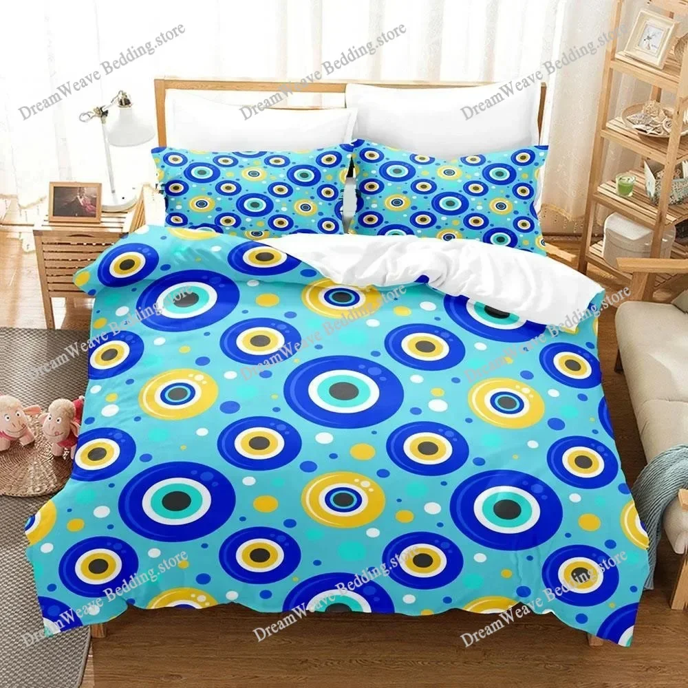 Hip Hop Turkish Evil Eye Bedding Set Single Twin Full Queen King Size Aldult Boys Man Bedroom Duvet Covers Sheet Set
