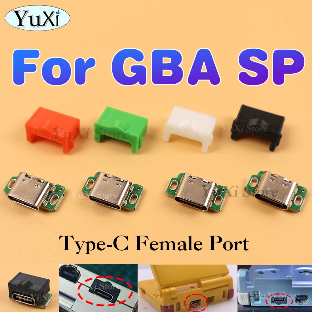 

For Gameboy Advance SP Audio Type-C Charging Socket Power Delivery USB C Mod With 3D Printed Tail Plug For GBA SP Changed