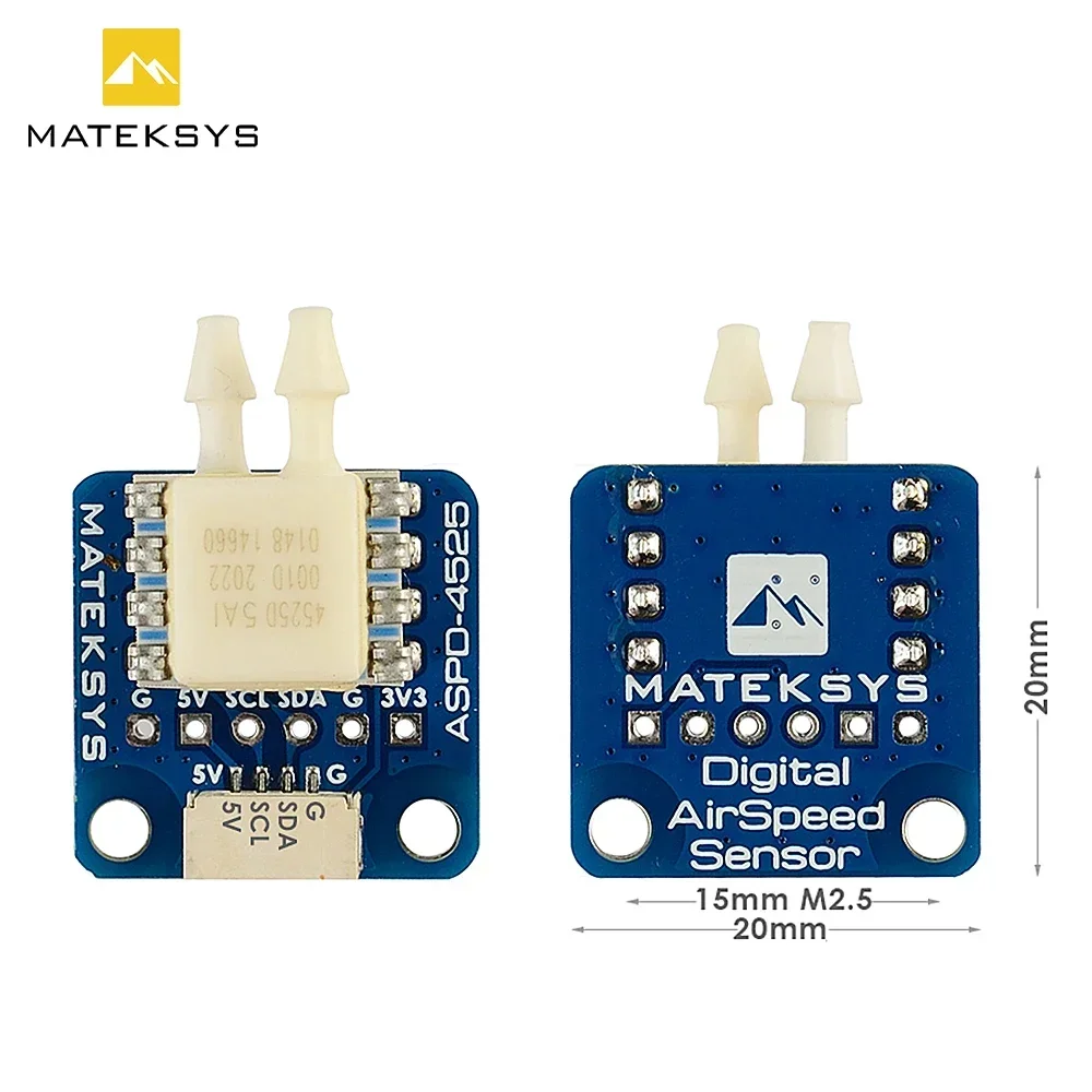 Mateksys เซ็นเซอร์ความเร็วลมดิจิตอล ASPD-4525สำหรับ F405-WING F411-WING ตัวควบคุมการบิน F722-Wing ชิ้นส่วน DIY โดรนเครื่องบิน RC