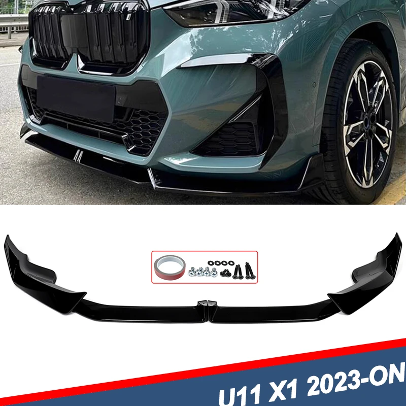 

Glossy Black Front Lip Bumper Spoiler Kit For BMW X1 U11 M Sport 2022-2024 US