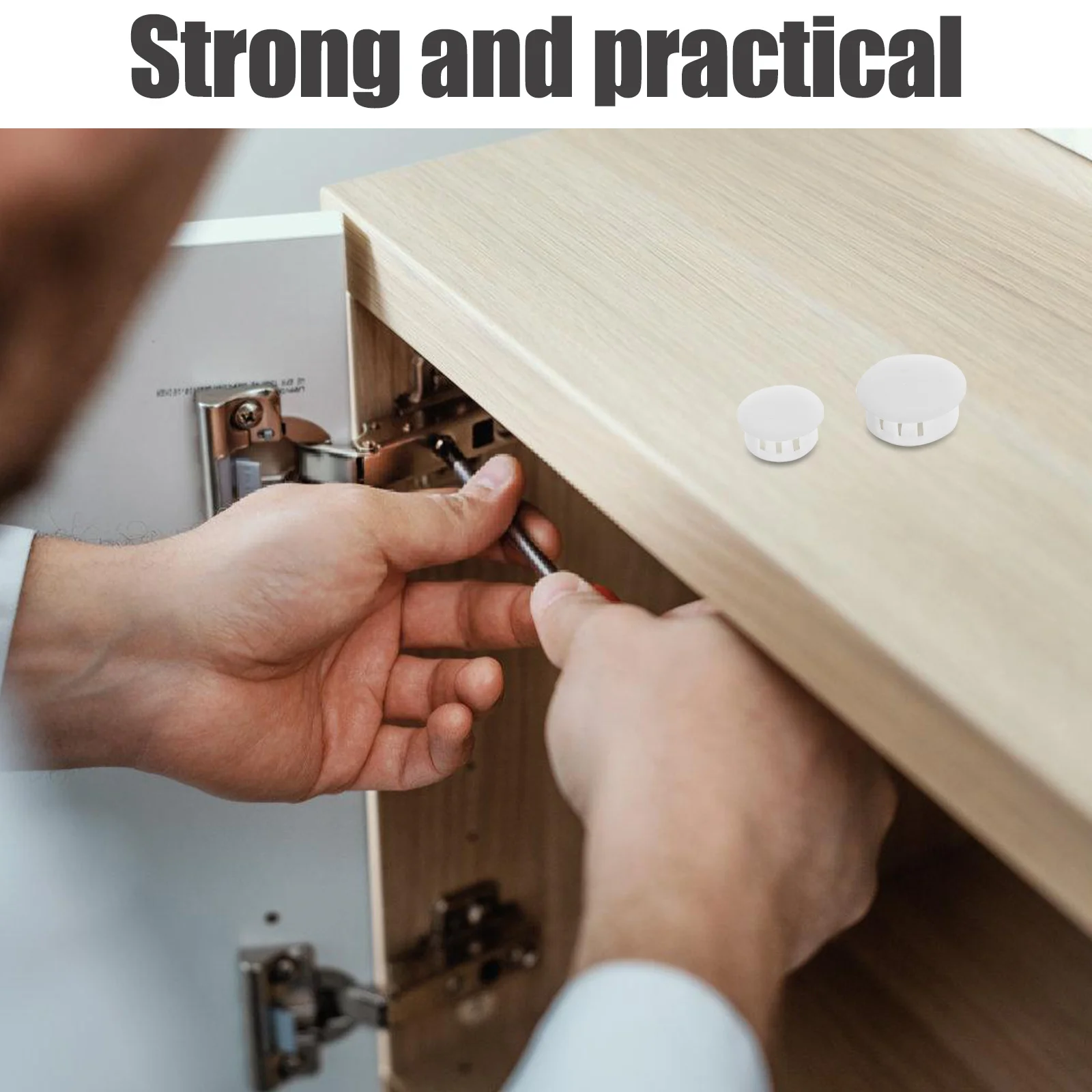 

350 pcs Plastic Hole Plugs Round Decorative Covers For Furniture Easy Install Screw Hole Caps End Caps Wood Products Appliances