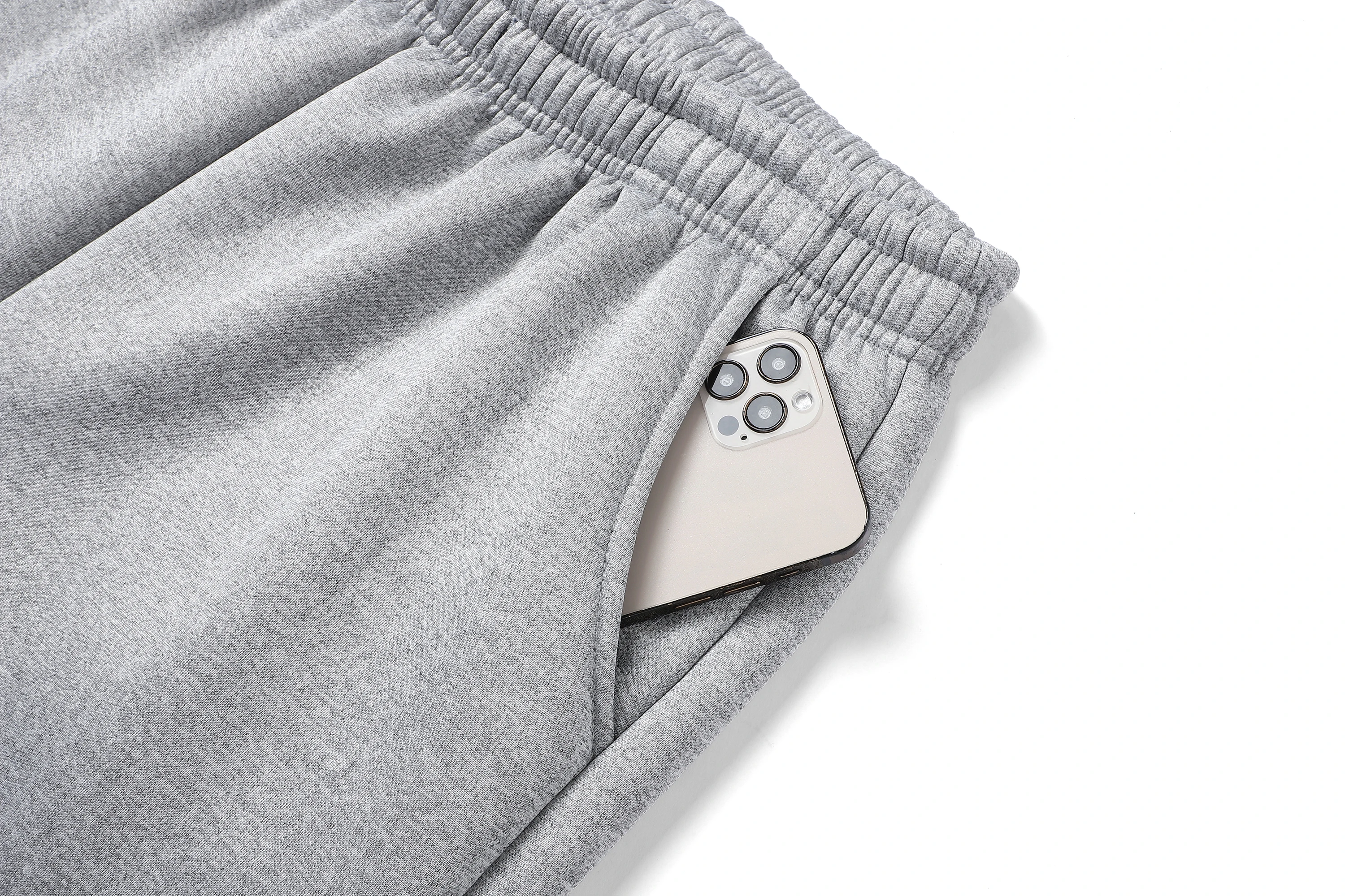 Herrenhosen für Herbst und Winter, mit Fleece gefüttert, als Oberbekleidung geeignet, Freizeit- und Sport-Sweatpants aus warmer Lammwolle. – Detail 11