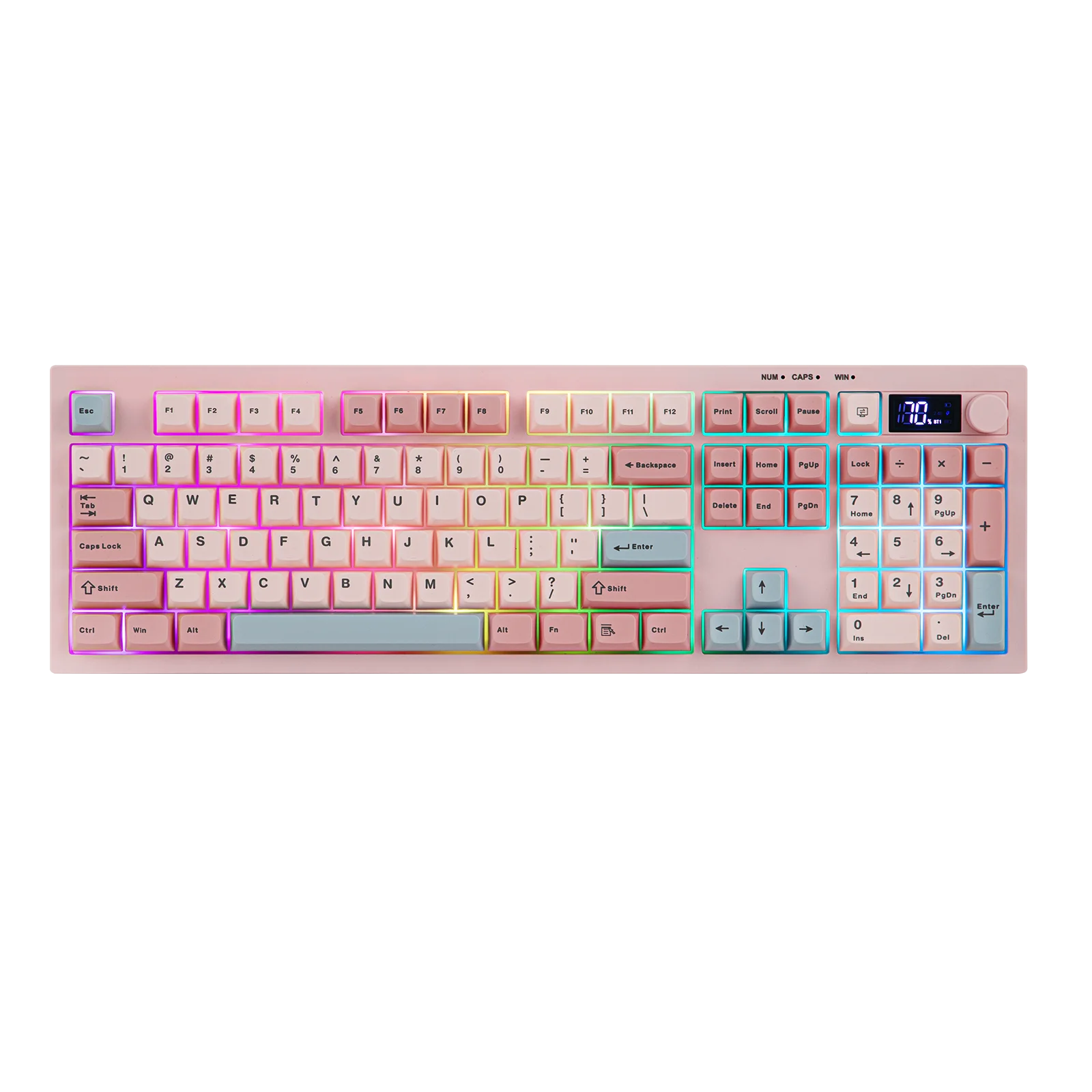 AULA S102 PRO Wireless Membrane Gaming Keyboard Full Sized ANSI US Tri-mode Silent Keyboard with TFT Screen2000mAh Battery