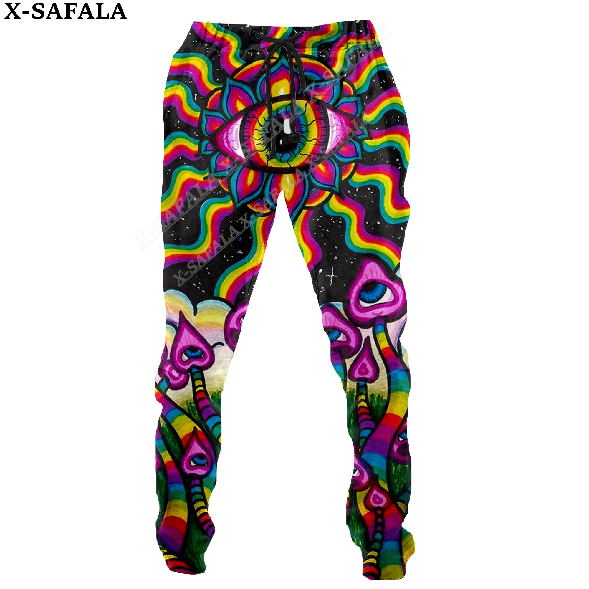 Hippie Psychedelic Colorful Trippy 3D Print Trousers Men Sweatpants Casual Long Joggers Streetwear Autumn Loose Sports Pants-1