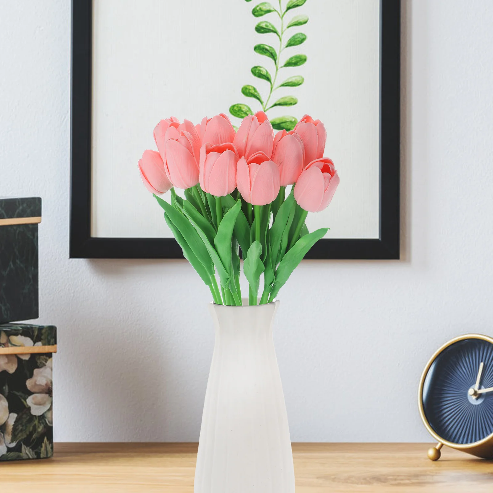 

15 Pcs Artificial Tulip Bouquet Lifelike Fake Flowers Wedding Decor Home Arrangement Faux Flower Pink Color Long Lasting