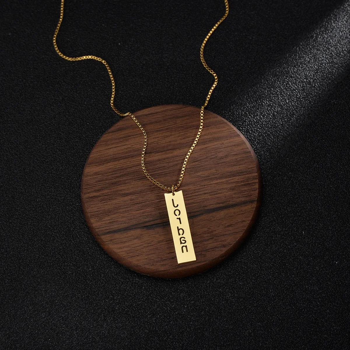 Atoztide Custom Name Pendant Necklace Stainless Steel Personalized Hollow Nameplate for Women Chain Elegant Love Jewelry Gift