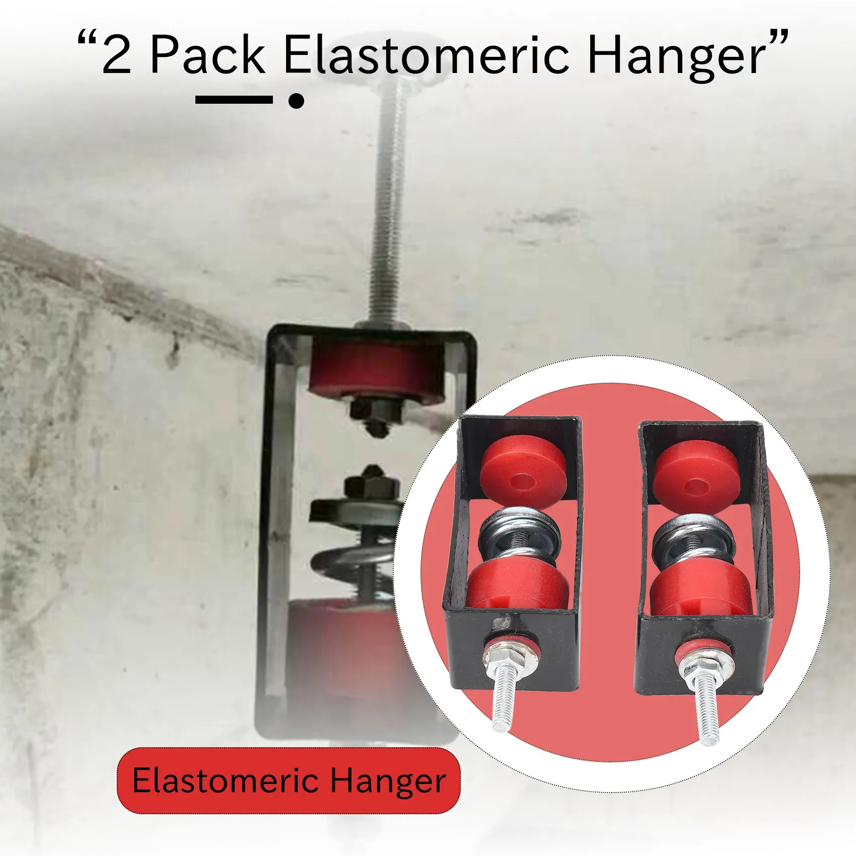 Y69A Elastomeric Hanger - Spring Vibration Isolator - Anti Vibration Ceiling Suspended Mounted - Studio, Home Theater (2 Pack)