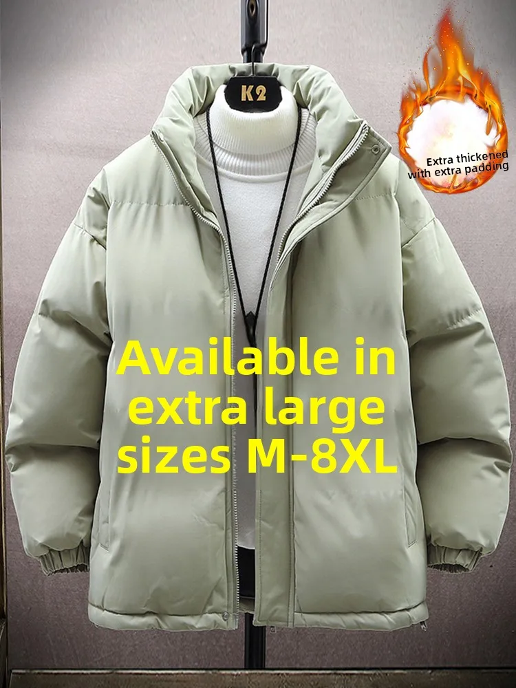 

plus Size Men's Cotton Jacket Thick Warm Winter Coat Bread Style Polyester Filling Youth Casual Fashion Warmth Enhanced Outer...
