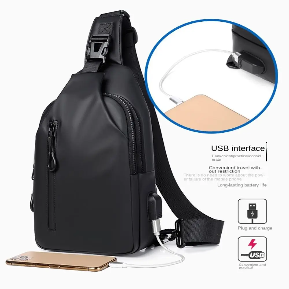 Bolsa de peito crossbody impermeável para homens, bolsa de ombro durável retrô, grande capacidade, esportes de lazer, bolsa de viagem