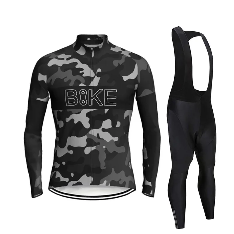 Long Cycling Set Men's Jersey Bib Autumn Mtb Shorts Distance Bicycle Clothes Sleeve Clothing Man T-shirt Suits Bike Sleve Pants