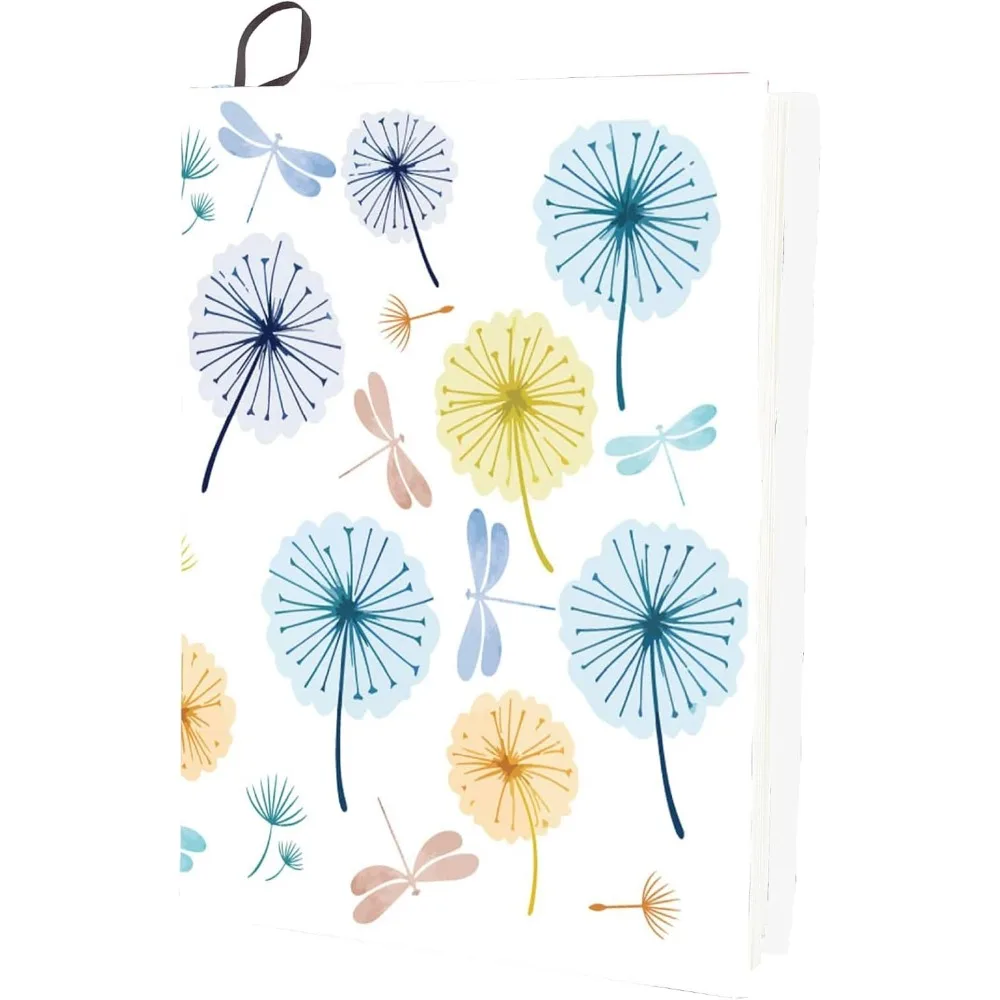 Dandelion Stretchable Book Cover Dragonfly Plant Washable Reusable Large Nylon Cloth Elastic Polyester Book Cover Protector