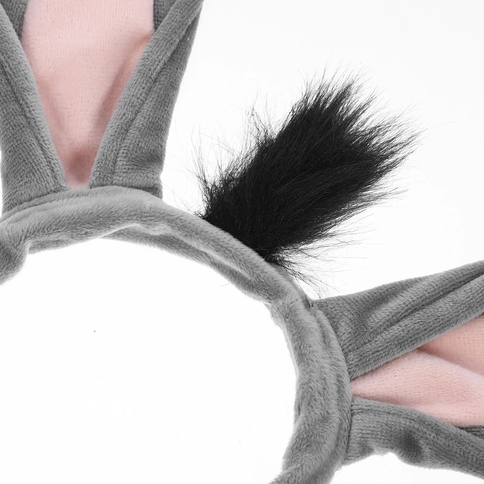 1Set Donkey Headband Costume Accessories Animal Ears Tail Bowtie Gloves Party Cosplay Set Donkey Costume Animal Ear Headband