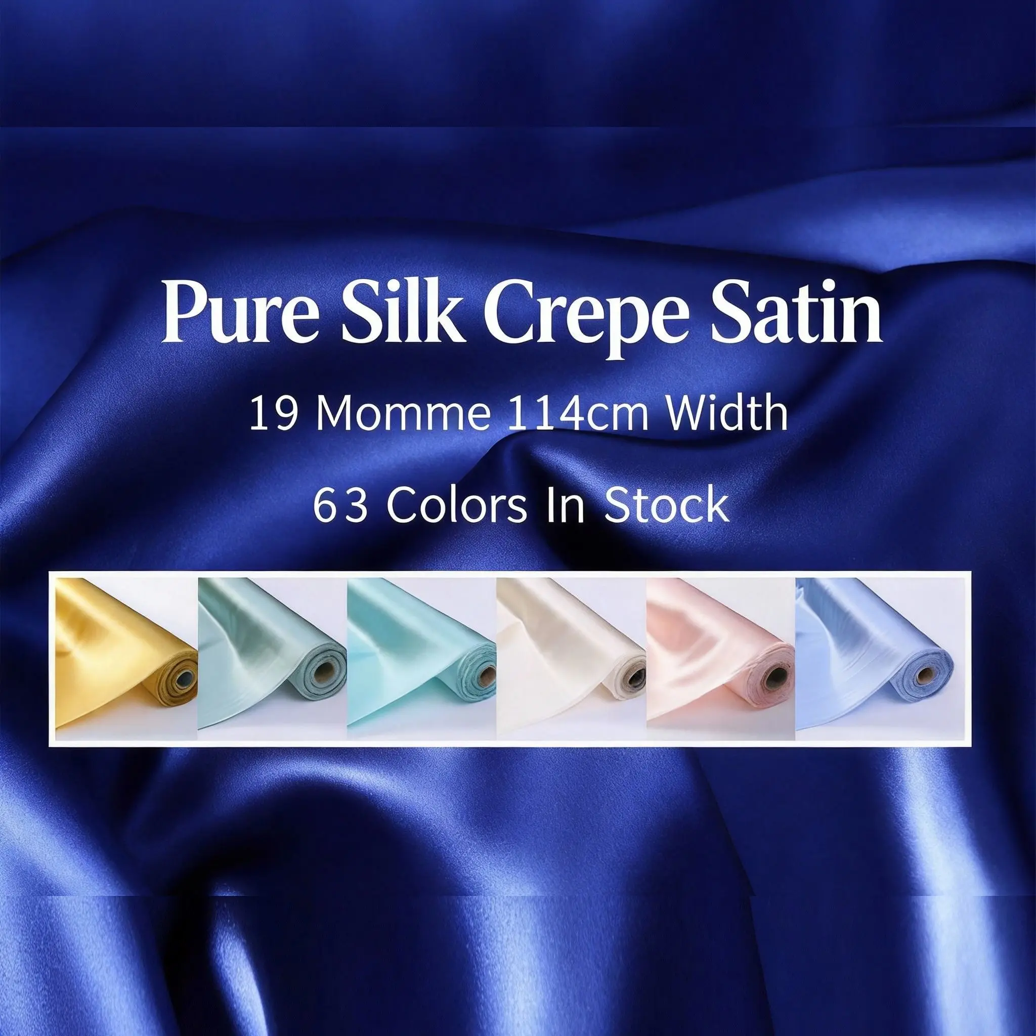 

19 Momme 100% Pure Mulberry Silk Fabric Solid Color Luxury Material Making Dresses Pillow Covers Soft Breathable