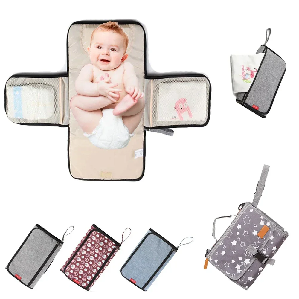 

0-6m 7-12m Portable Multifunction Foldable Waterproof Changing Pad Newborn Baby Diaper Changing Mat Changing Pads