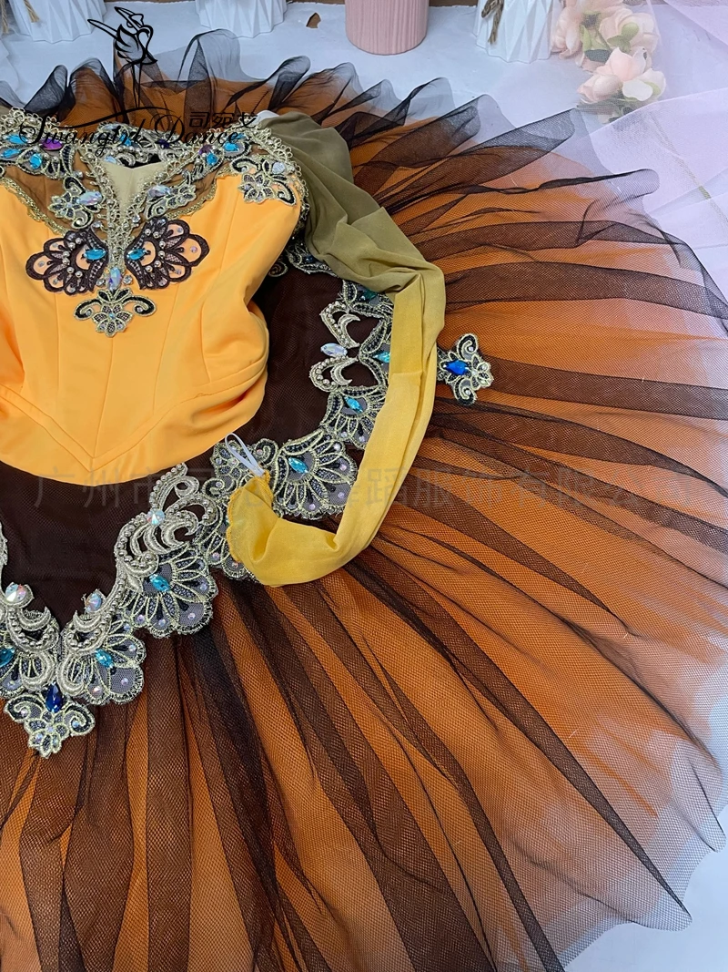 New Orange Color Blingbling  Ballet Tutu Competition Performance Tutu Customized BT4213