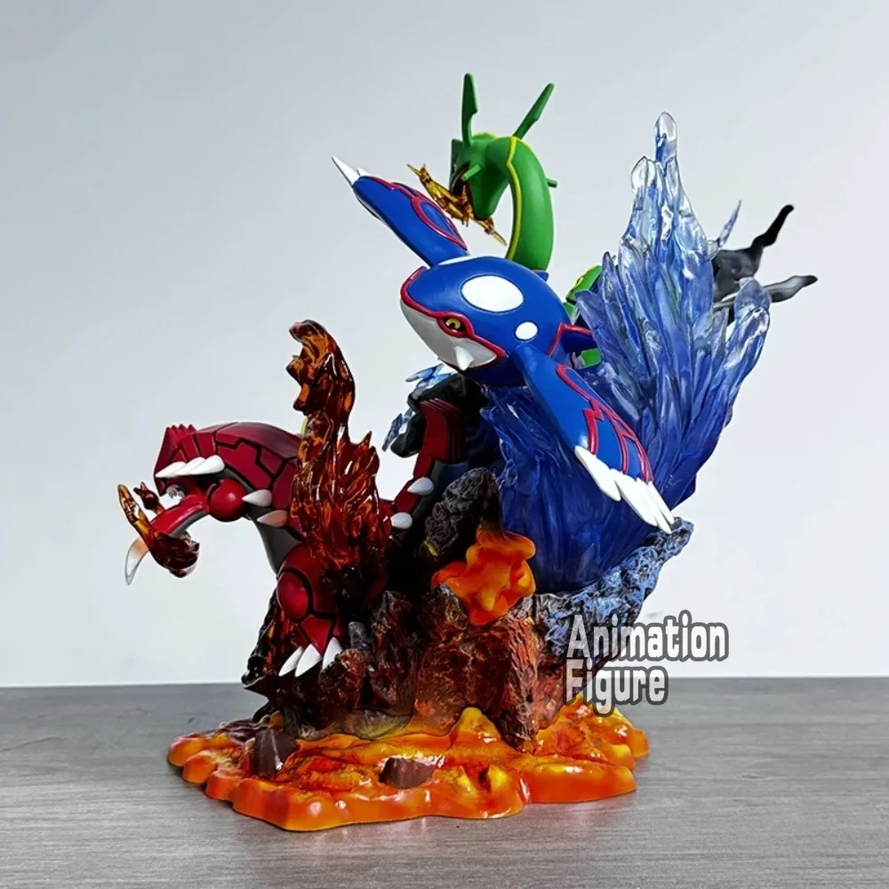 35 cm/13.78in Anime Pokemon Figure Groudon Kyogre Rayquaza figurines d'action Pvc Collection modèle jouets pour enfants cadeaux