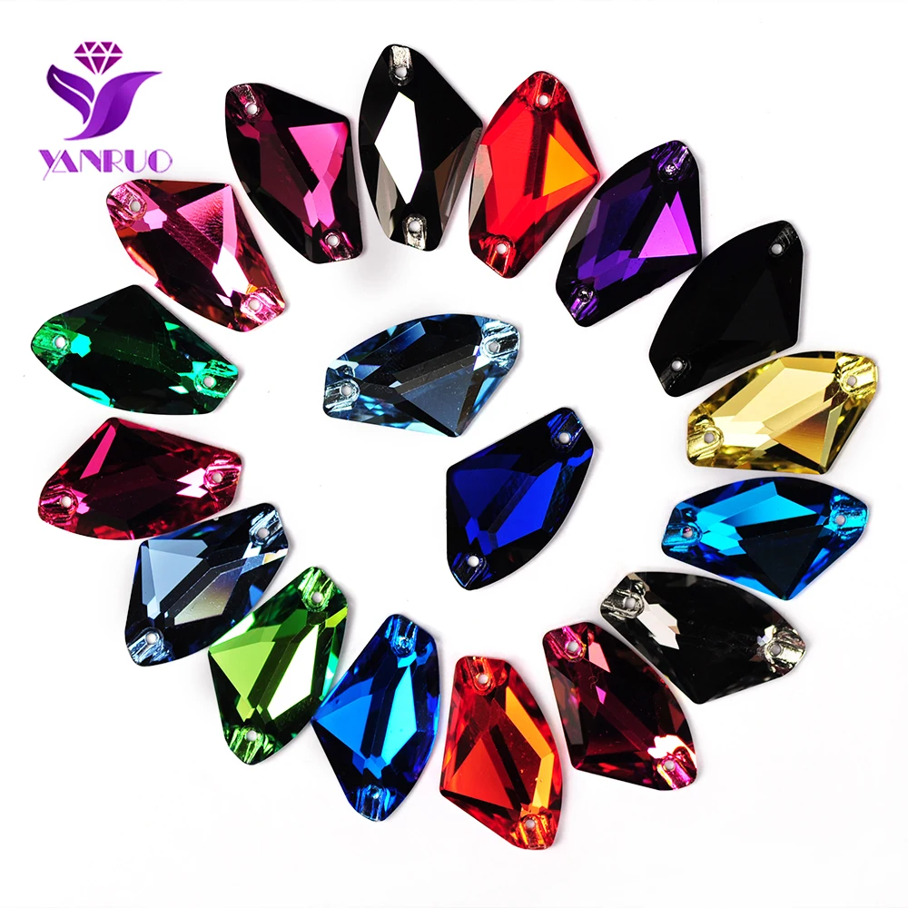 YANRUO 3256 Galactic Sew On Crystal Glass Flat Back Rhinestone Sewing Strass AAAAA Stones For Leotard Dress Decoration DIY Gems