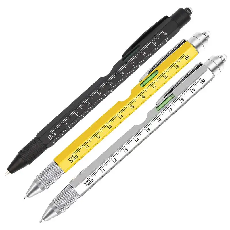 Multi-functional Pen 9 in 1 With Screwdriver Spirit Level Ballpoint Pen Mobile Phone Screen Touch Gadgets Construction Tools