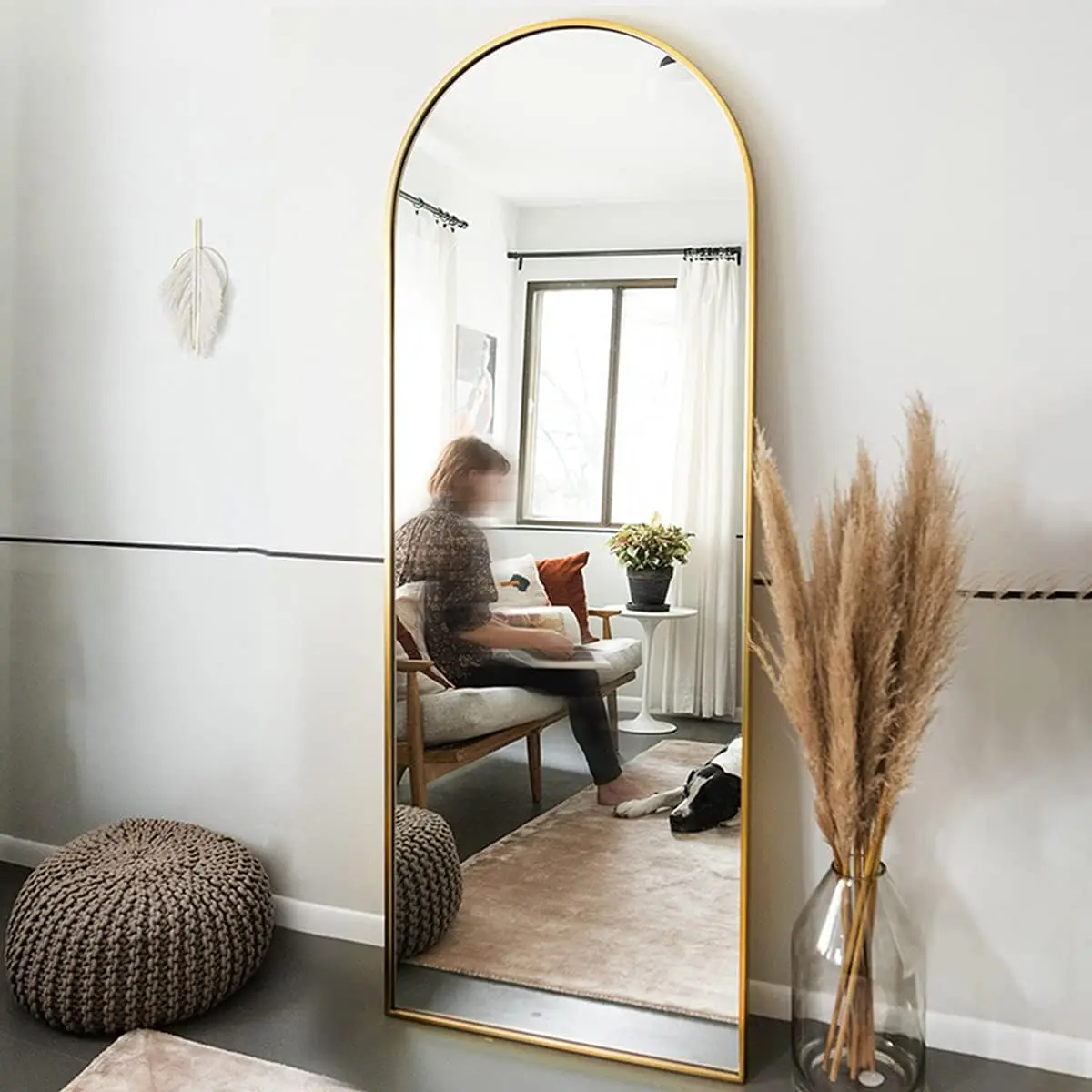 

Full Length Mirror, Floor Mirror Full Length, 65"x22" Arched-Top Mirror Hanging or Leaning, Standing Mirror, Body Mirror