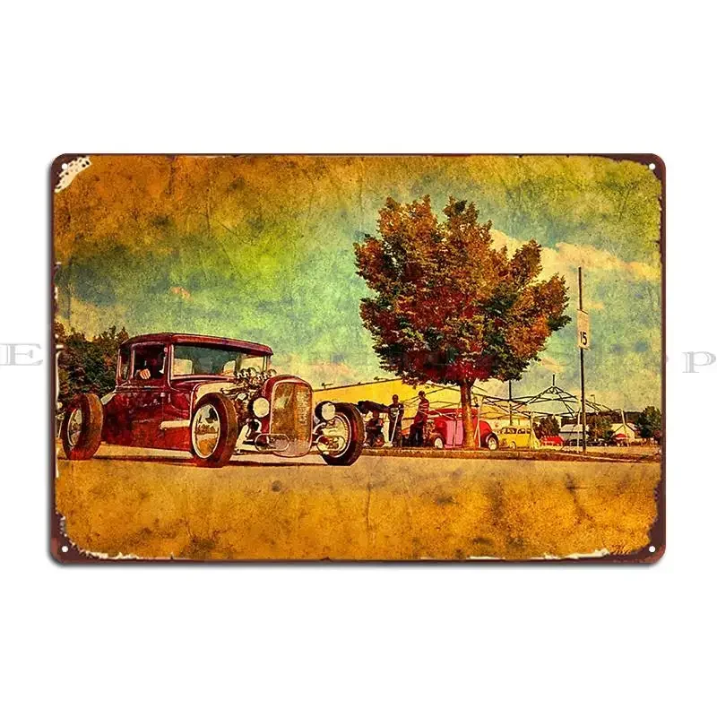 Purple Old School Hot Rod Photography Prints And Stationary Metal Sign Bar Cave Plaques Personalized Party Painting