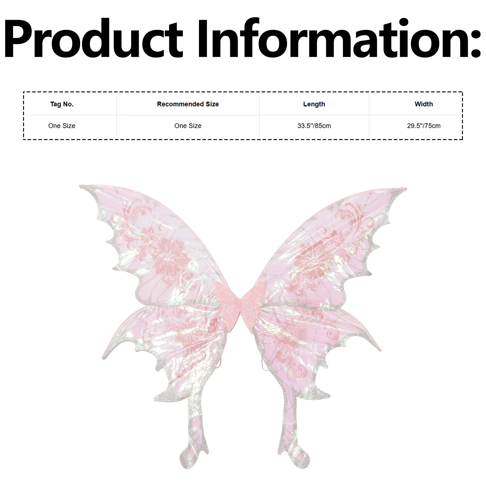 Adults Fairy Wings Sparkly Butterfly Wings with Elastic Shoulder Straps Cosplay Costume Accessories for Halloween