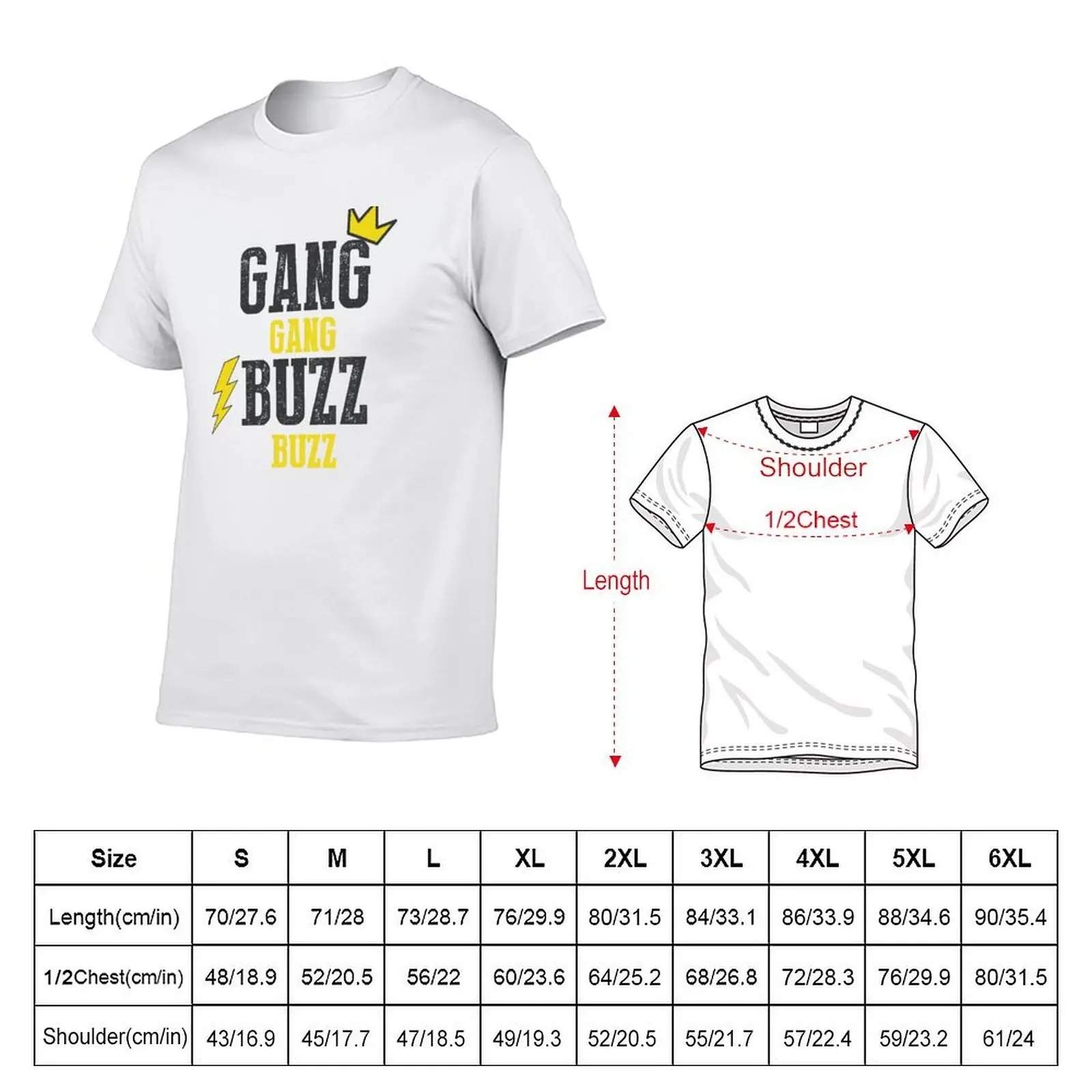 Gang Gang, Buzz Buzz T-Shirt football t shirt anime stuff T-shirts for men cotton