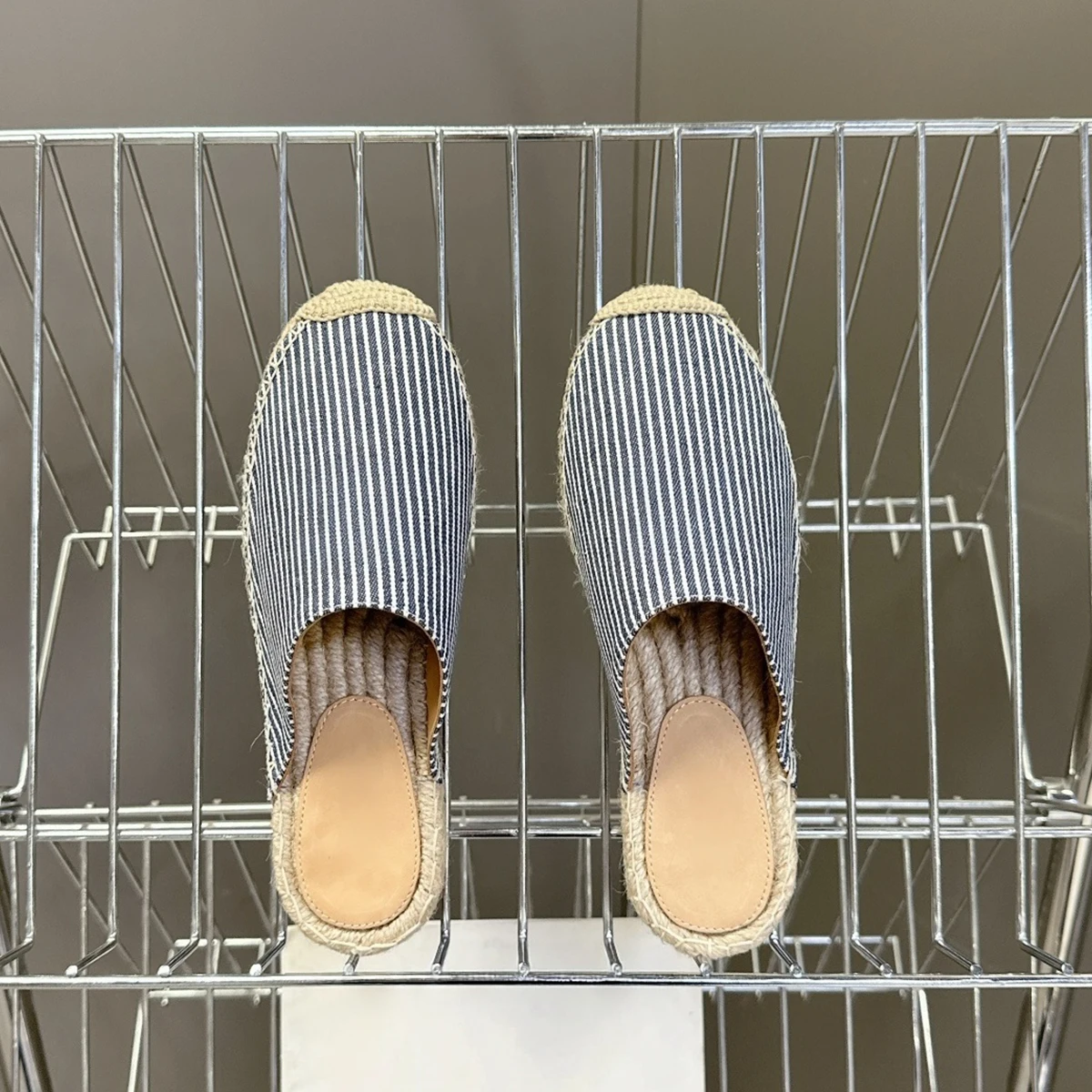 Espadrille Slip On - 2026 Nieuwe Damesschoenen Gestreepte Stof Muilezel