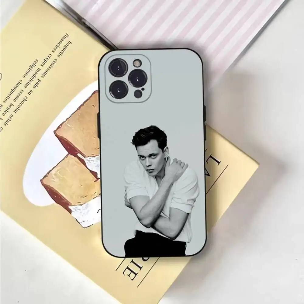 Bill Skarsgard Phone Case For iPhone 6,17,16,15,14,13,12,11 Plus,Pro Max,XS,X,XR,SE,Mini,8,7,Soft Silicone Black Cover