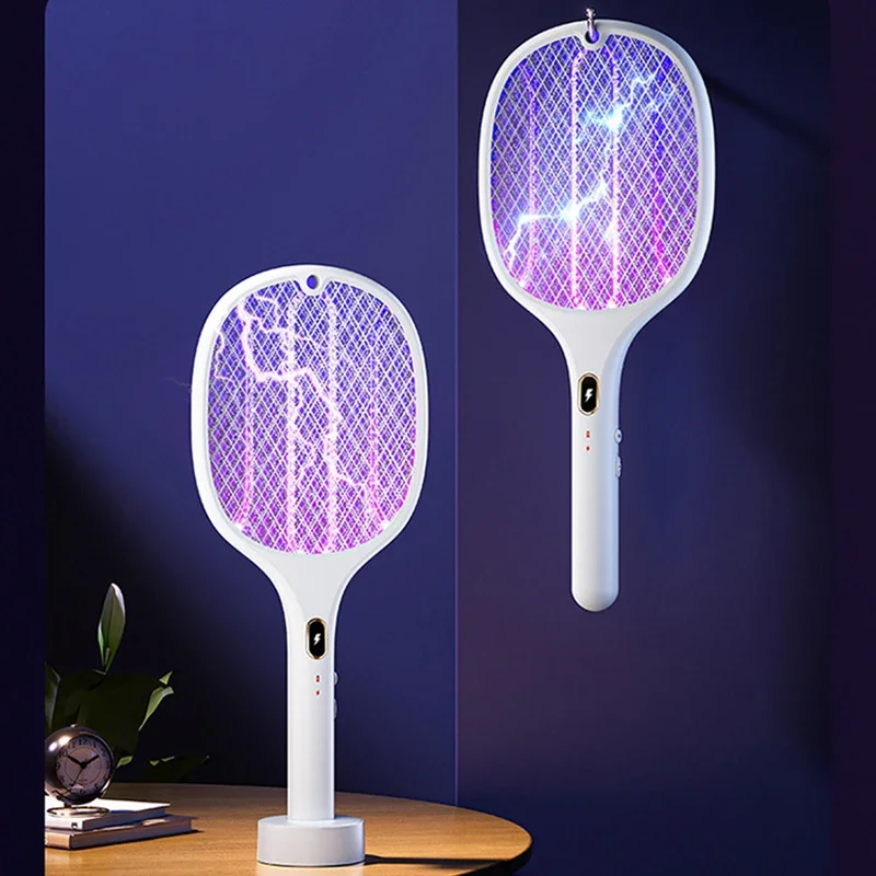 

3 in 1 Multi Functional Bug Zapper Racket Usb Rechargeable Mosquito Killer Safe Electric Mosquito Swatter Pest Control Supplies
