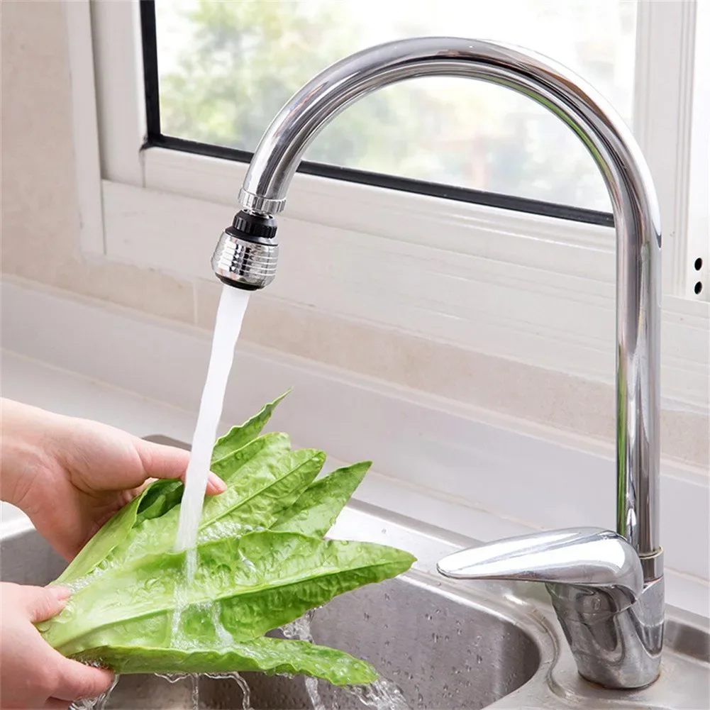 Kitchen Sink Faucet Sprayer Extender Faucet Nozzle Tap Aerator 360° Swivel Chrome Flexible Replacement Rotation
