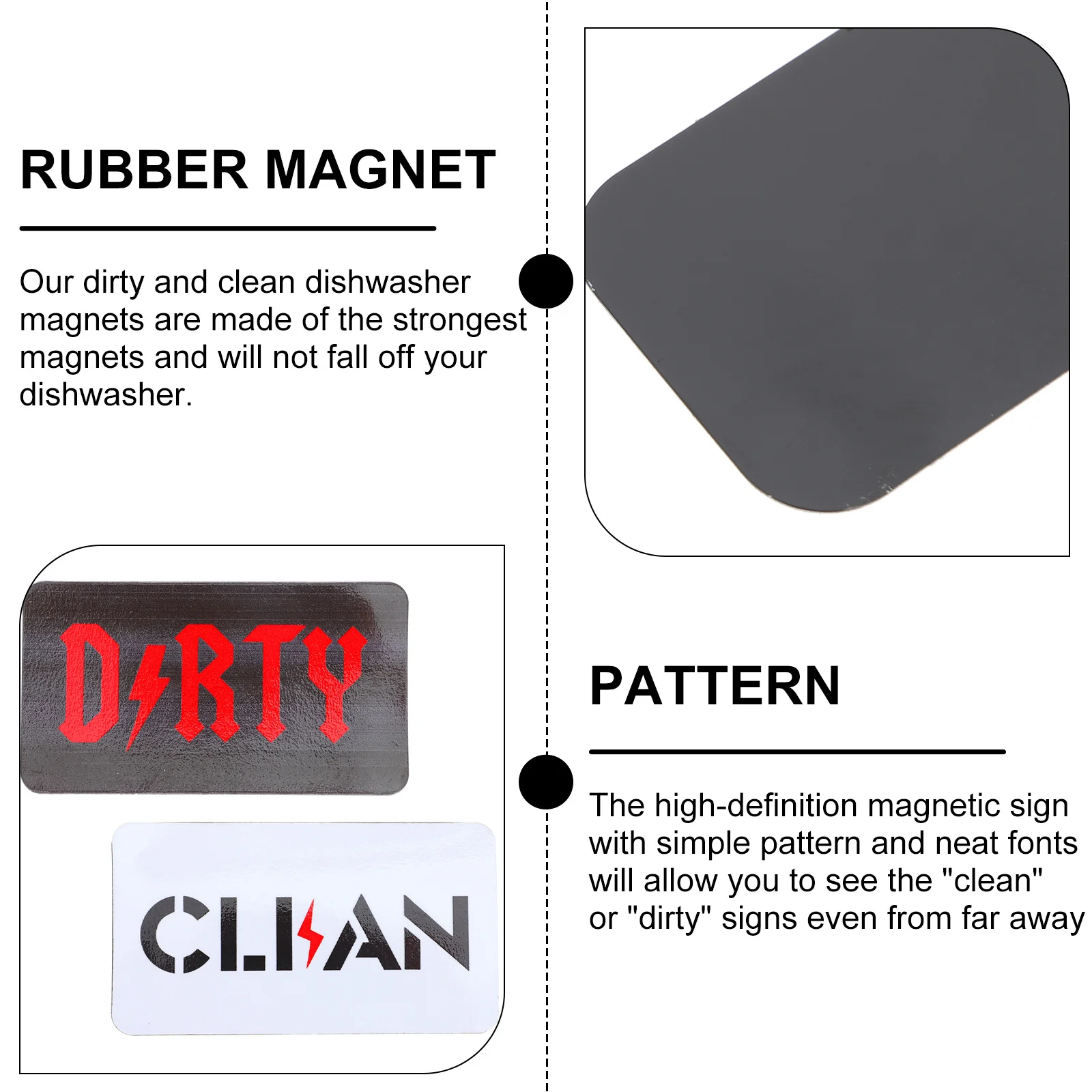 1 قطعة مزدوجة الجانب المغناطيسي غسالة صحون علامة نظيفة نمط فريد غسالة الثلاجة تنظيف مؤشر ضعف الجانب علامة مغناطيسية #4