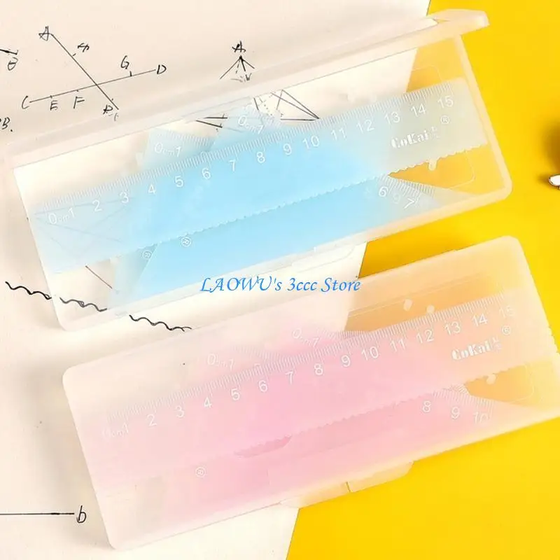 Y8AD Math Geometry Ruler Examen Tool transparant voor studenten kinderen volwassenen 4PCS